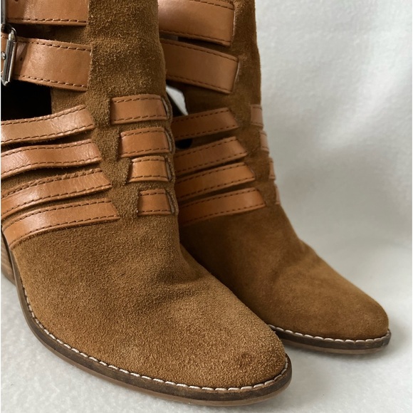 Dolce Vita Size 8 1/2 Leather Cognac Booties - Picture 7 of 16